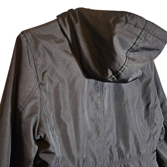 VTG GAP Black Women Utility Jacket M Hooded Gorpcore Clean Girl Fall Layering - Picture 3 of 11